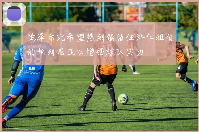 德泽尔比希望热刺能留住拜仁租借的帕利尼亚以增强球队实力